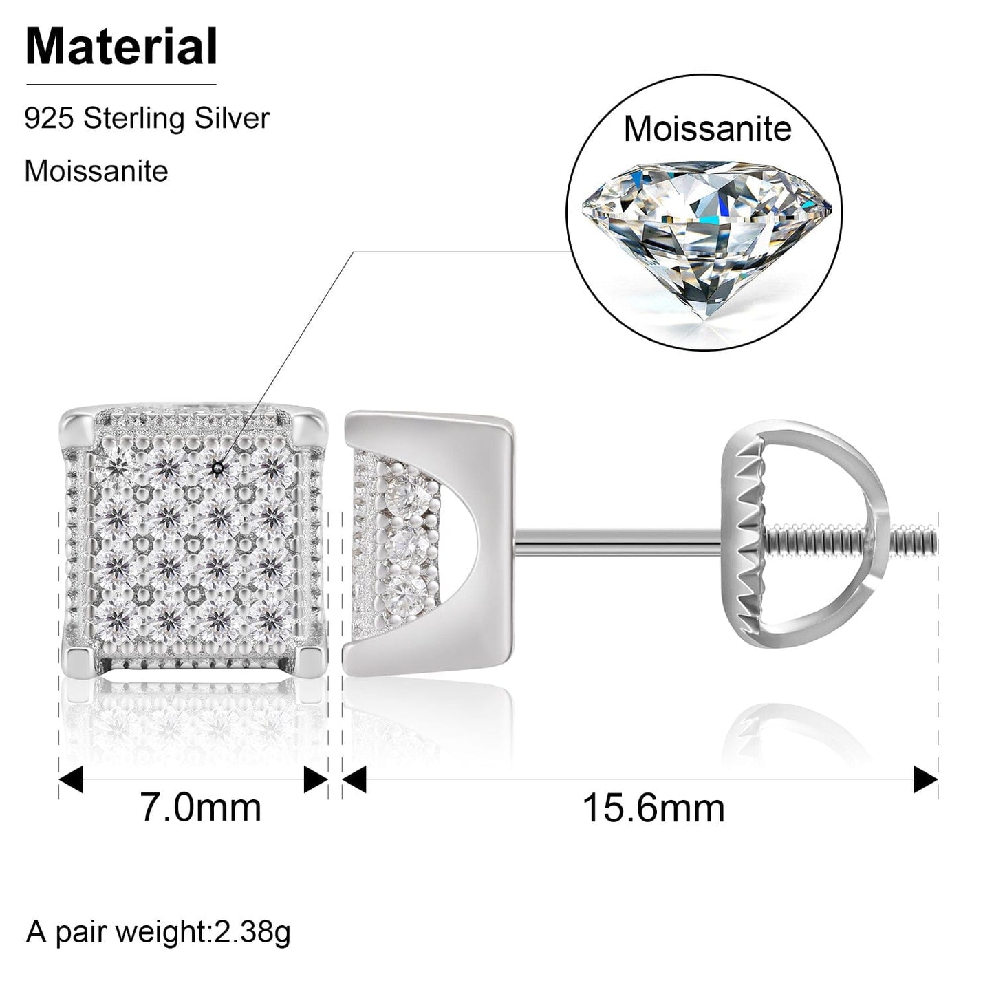 best VVS moissanite diamond studs earring