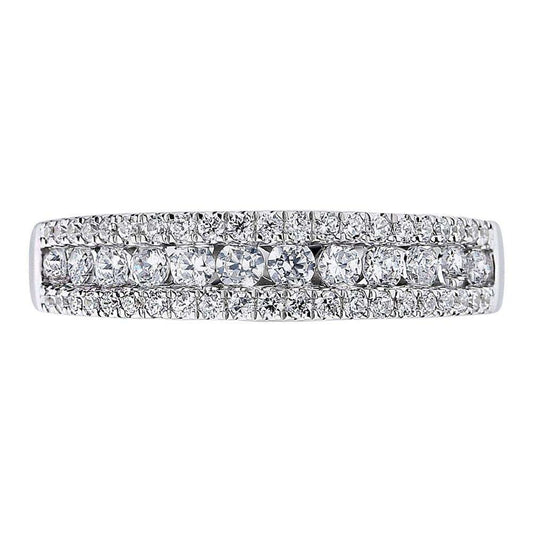 Award Winning Factory no MOQ OEM ODM OEM Design Luxury Shinning 18K White Gold Anniversary Band Ring