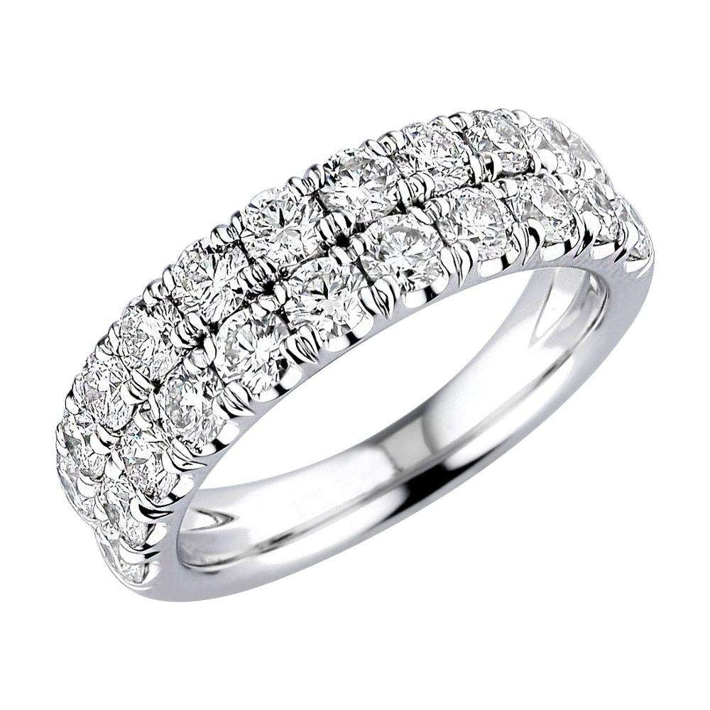 2021 New Arrival Factory Price OEM ODM no MOQ Shining 18K 750 Real White Gold Genuine Diamond Anniversary Rings Gift For Woman