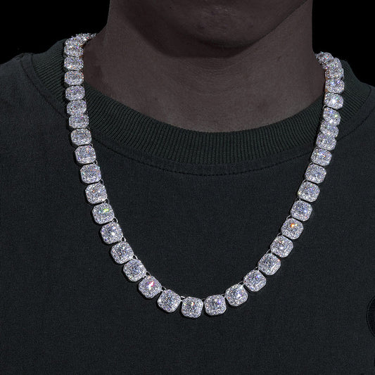 VVS Moissanite Diamond  Tennis Chain, 10mm Iced Out Hip Hop Jewelry