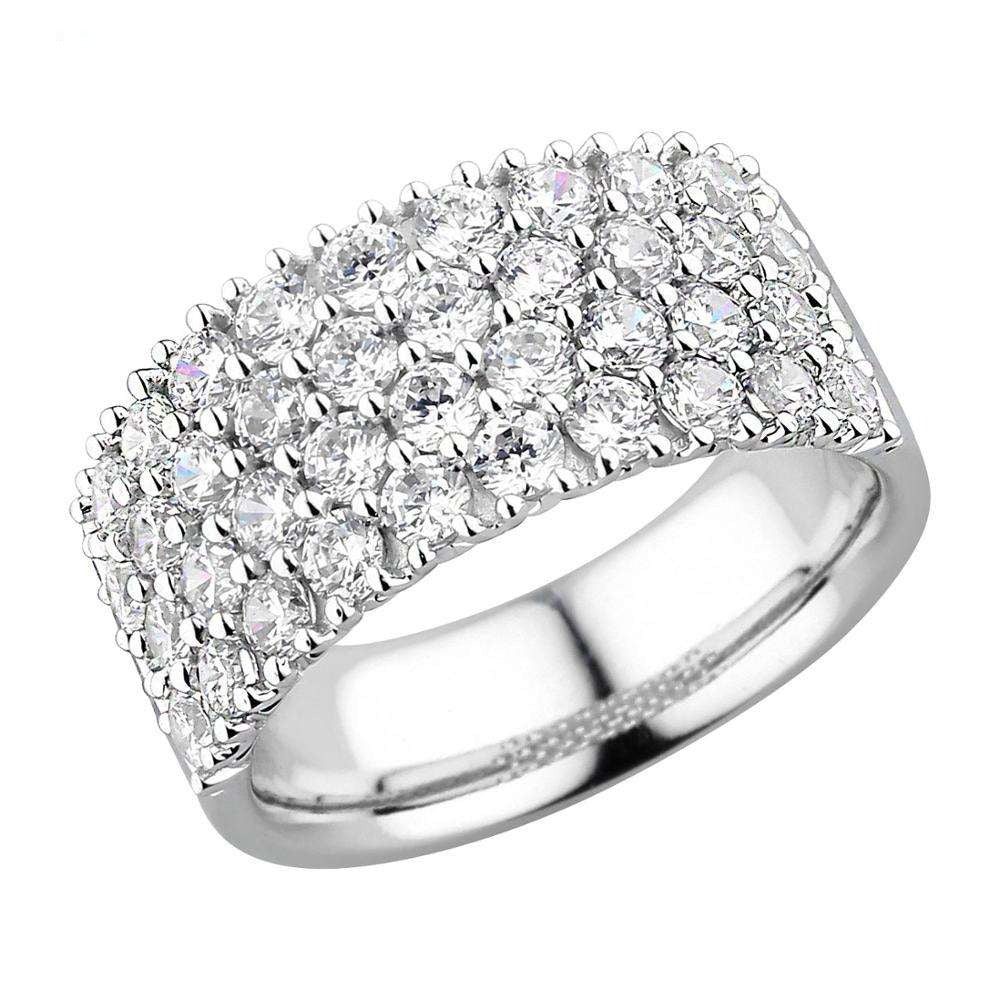 Zero risk Award Winning Factory Wholesale price OEM ODM OEM Design Shining 18K Gold Diamond Anniversary Four Roll Ring