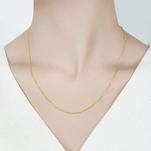 1.0mm Cable Chain - Latest 14K Solid Gold Necklace Designs