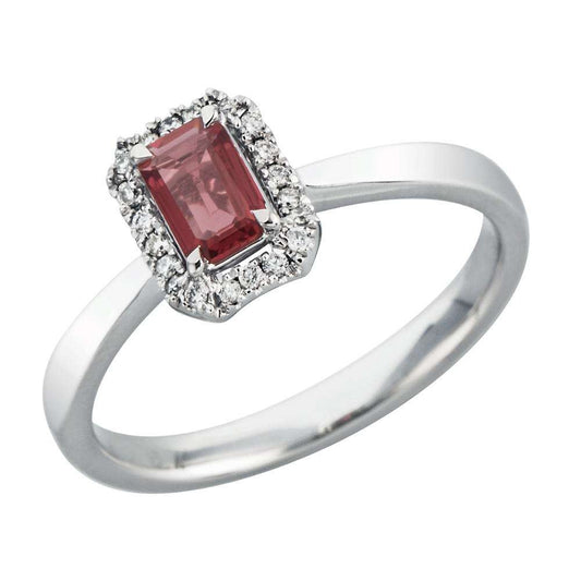 Robijnrode diamanten trouwring, 18k gouden verlovingsringen, jubileumring voor vrouwen