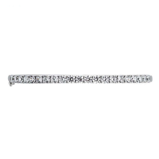 Elegant 18K White Gold Jewellery Bangle, Natural Lab Raw Diamond Bracelets,  Best Bracelet Womens