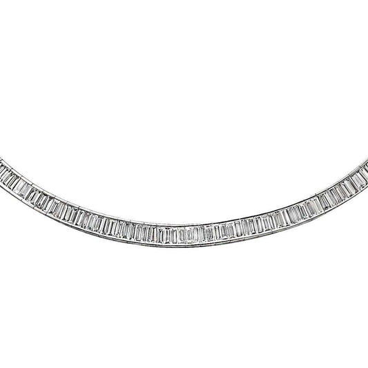 Best Natural Raw Diamond Necklace, 18k White Gold Bracelets, Women Baguette Bracelet