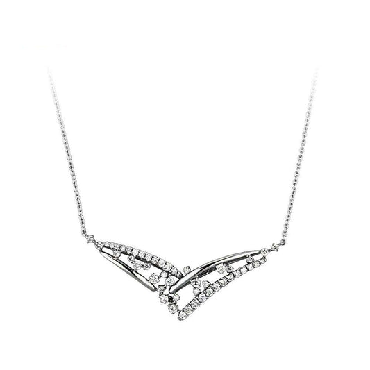 18K Latest White Gold Necklace, Raw Natural Diamond Dainty Necklaces Jewelry CollectionSumptuous Gift