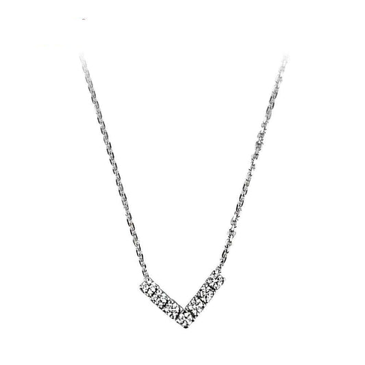 18K Latest White Gold Necklace, Raw Natural Diamond Dainty Necklaces Jewelery Collection