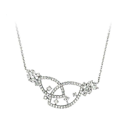 18K nieuwste witgouden ketting, ruwe natuurlijke diamant, sierlijke kettingen sieradencollectie