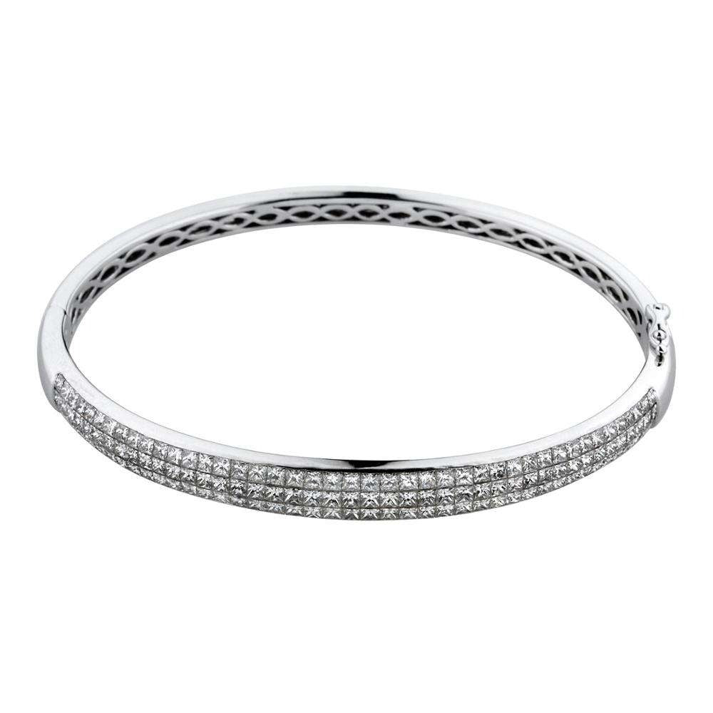 Wholesale price OEM ODM no MOQ Latest Luxury 18K White Yellow Rose Gold Diamond Anniversary Luxury Customized Bangle For Women