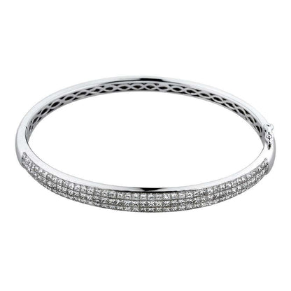 Wholesale price OEM ODM no MOQ Latest Luxury 18K White Yellow Rose Gold Diamond Anniversary Luxury Customized Bangle For Women