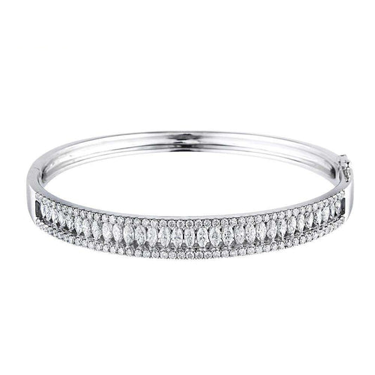Wholesale price Award Winning Factory no MOQ Manufacturer Luxury 18K White Gold Women Jewellery Anniversary Bangle