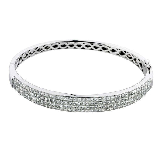 Zero risk no MOQ OEM ODM Award Winning Factory Accessory Latest Luxury 18K White Gold Diamond Anniversary Bangle For Women
