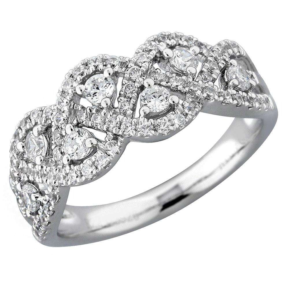 Zero risk Award Winning Factory Wholesale Fancy Anniversary 18K White Yellow  Rose Gold Party Diamond Ring For Women
