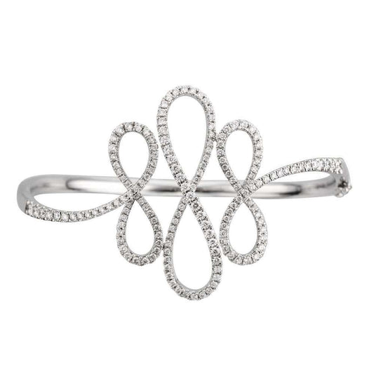 Armband van 18K witgoud, armbanden met ruwe natuurlijke diamanten, armbanden met lintontwerp voor meisjes