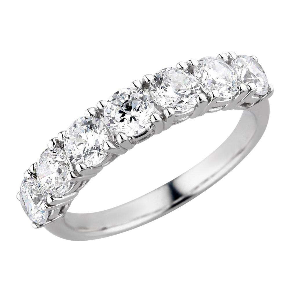 Best Jewelry Manufacturer Wholesale Price Top Selling OEM ODM no MOQ 18K White Gold 7 Stones Diamond Anniversary Ring For Ladies