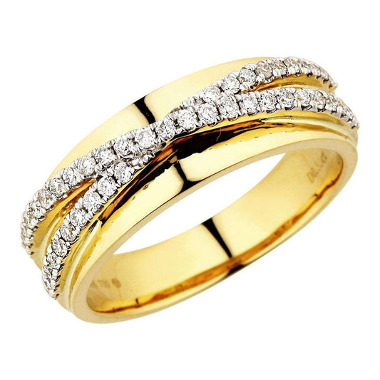 Simple Design Rings For Ladies, 18K Yellow Real Gold Engagment Ring, Natural Lab Diamond Wedding Band