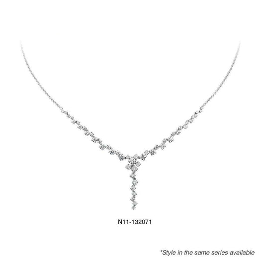 Luxury 18K Latest White Gold Necklace, Raw Natural Diamond Dainty Necklaces Jewelry Collection