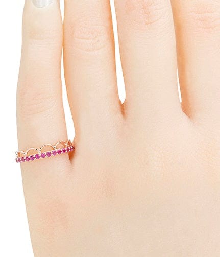 18K Rose Gold Significance Ruby Ring For Lady