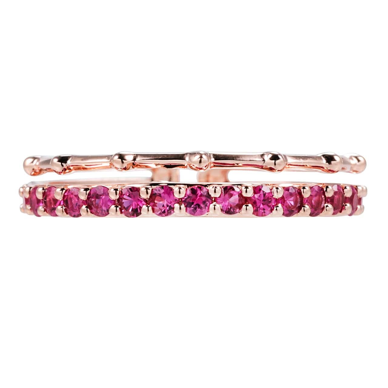 18K rose white gold luxurious ruby rings For Lady