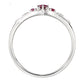 18K White Gold Diamond Ruby Crown Theme rings For Girlfriends