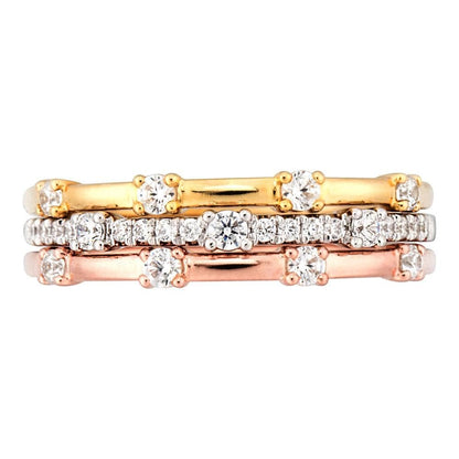 4 / 18K Rose White Yellow Gold Jewellery Modern Wedding Hallow out 18K Rose Gold Diamond Ring