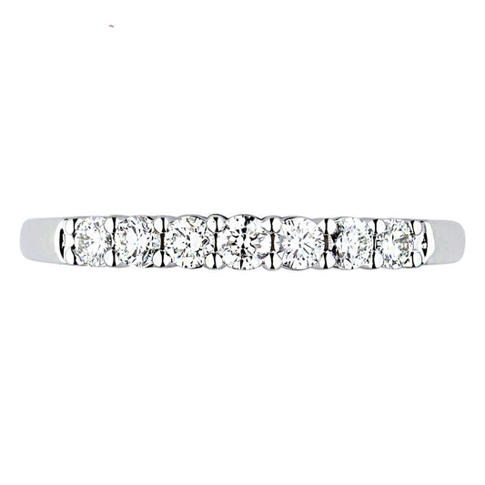 Classic Love 18K White Gold - 7 Stones  Anniversary Band Ring For Women