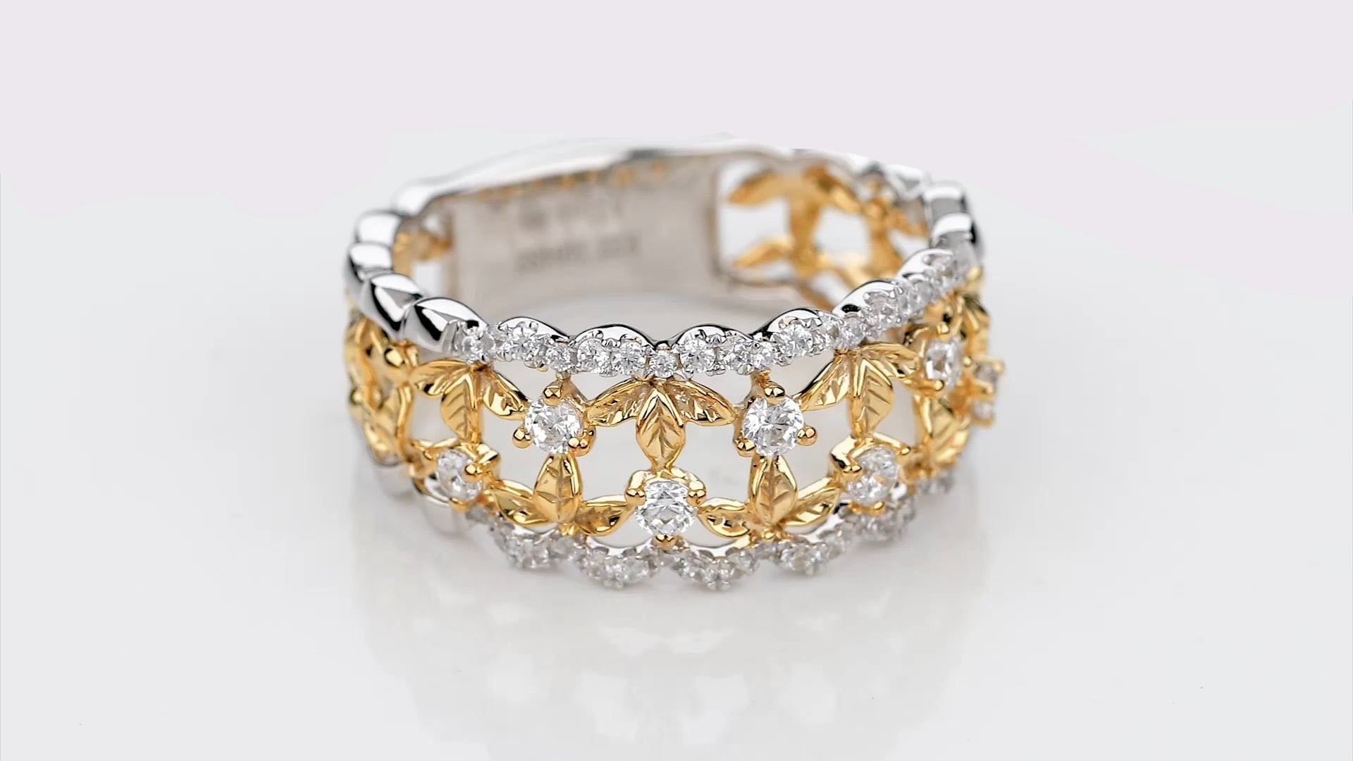 Color 0 / Ring Size 0 Popular Design Luxury Gift 18K 750 White Yellow Gold Genuine Diamond Ring