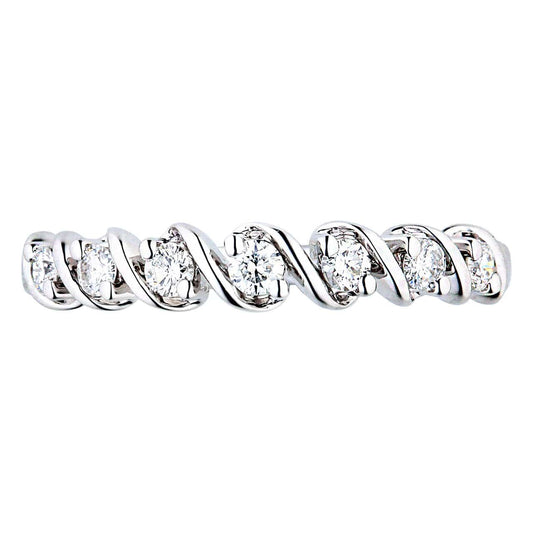 7-Stone Natural Diamond Ring For Women -750 White Gold