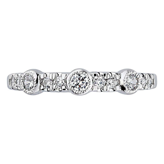 Fancy Anniversary Ring - 18K White Gold Diamond bijoux