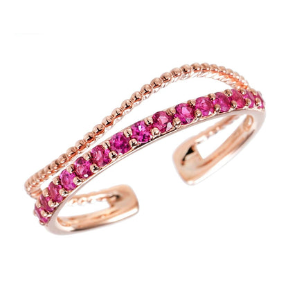 High quality Wholesale price Zero risk OEM ODM no MOQ Custom logo Award Winning 18K Rose Gold Ruby Ring For Lady