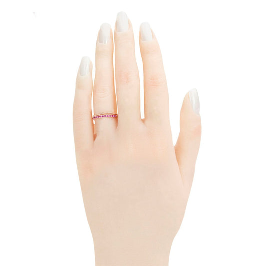 18K Rose Gold Ruby Ring For Lady