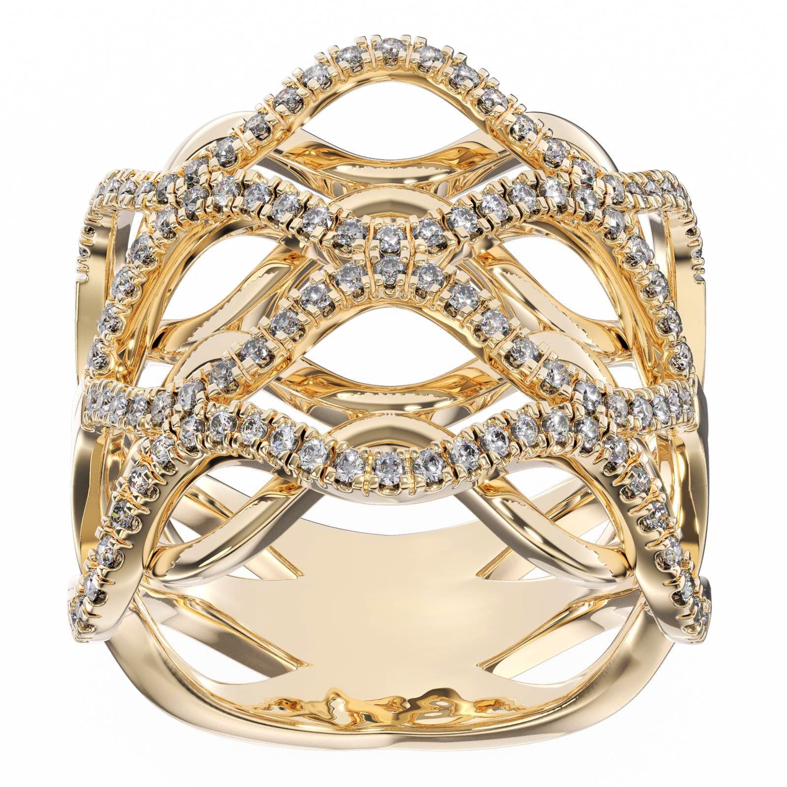 Jewellery Modern Wedding Hallow out 18K Rose Gold Diamond Ring