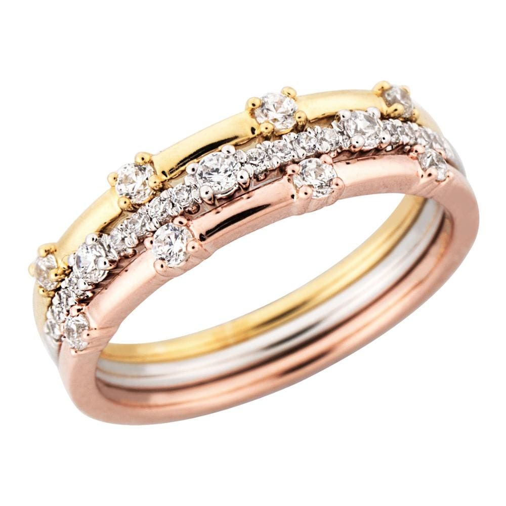 Jewellery Modern Wedding Hallow out 18K Rose Gold Diamond Ring