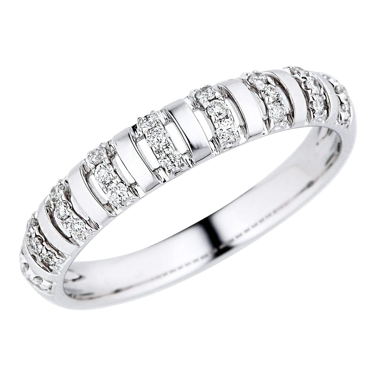 k Fine Jewellery Delicate 18K White Gold Diamond Anniversary Band Ring