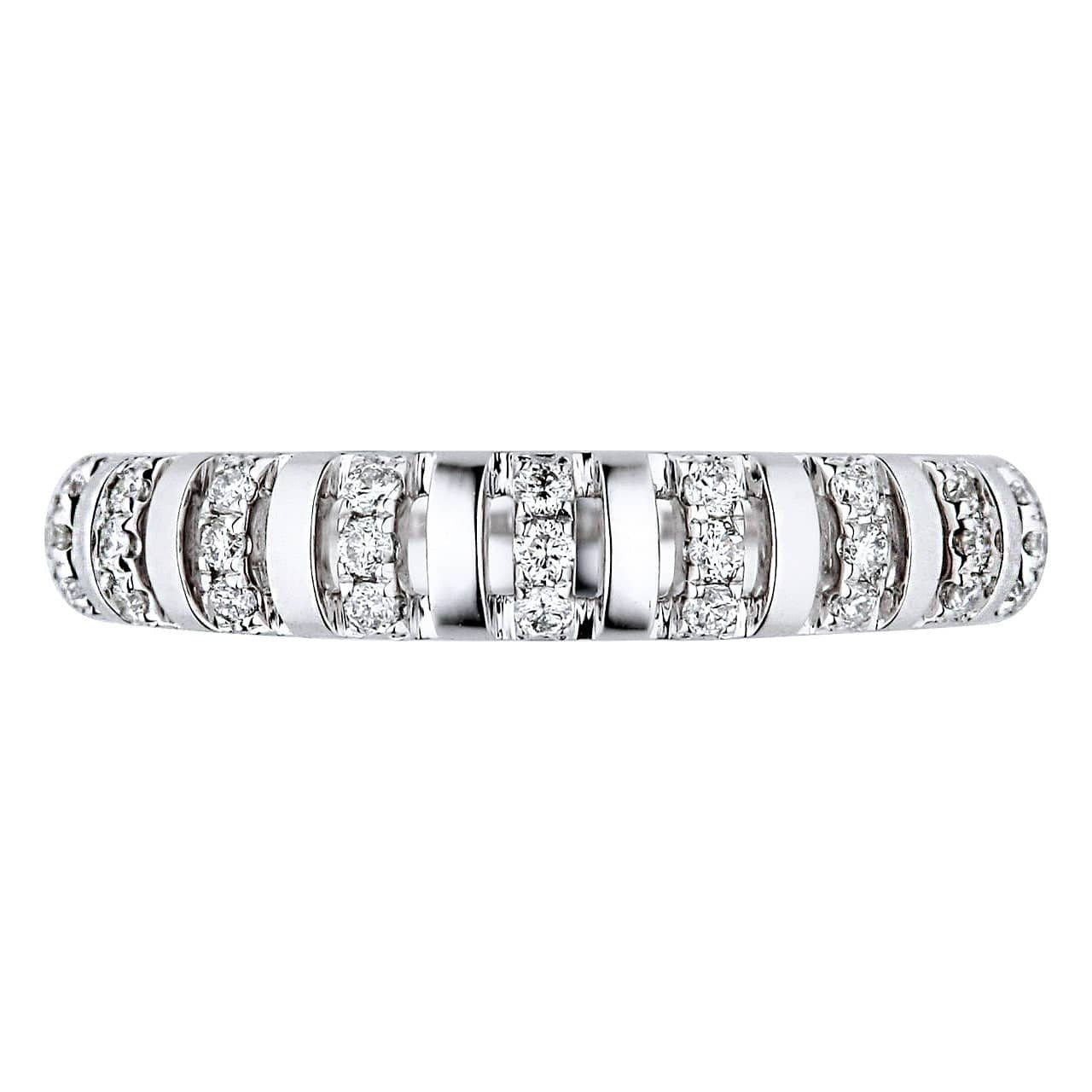 k Fine Jewellery Delicate 18K White Gold Diamond Anniversary Band Ring