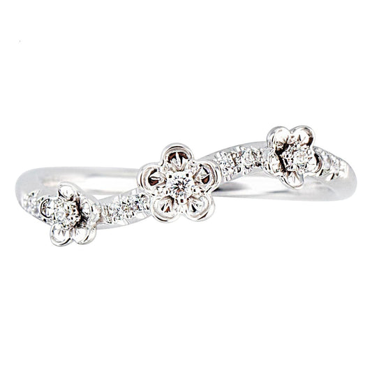 Luxurious Hiphop Diamond Floral 18K Gold Ring For Women