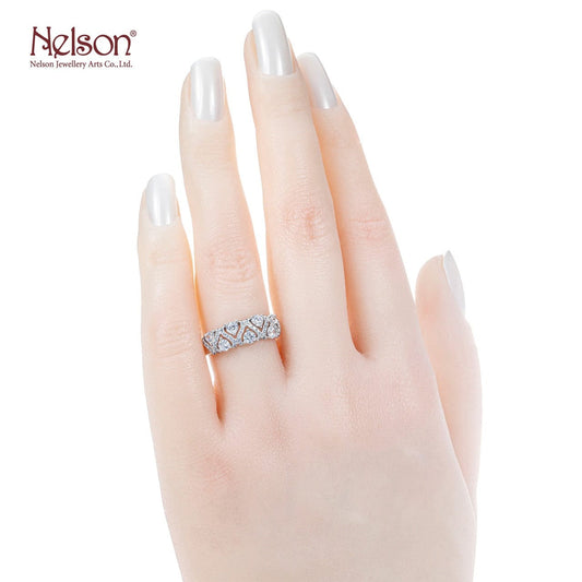 New Glitter Bling Wedding 18K Gold Diamond ring For Women