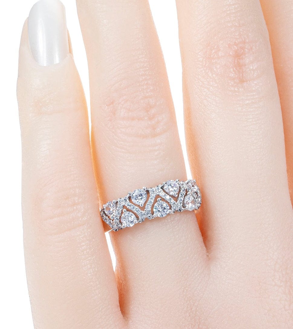 New Glitter Bling Wedding 18K White Gold Diamond ring For Women