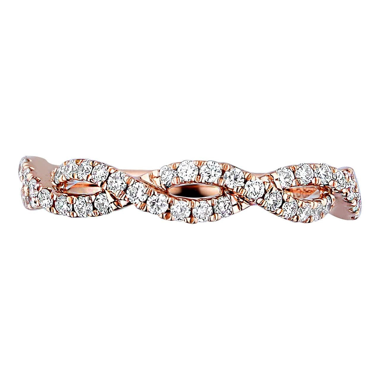 Pretty Hyperbole 18K 750 Rose Gold Ribbon Diamond Ring