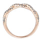 Pretty Hyperbole 18K 750 Rose Gold Ribbon Diamond Ring