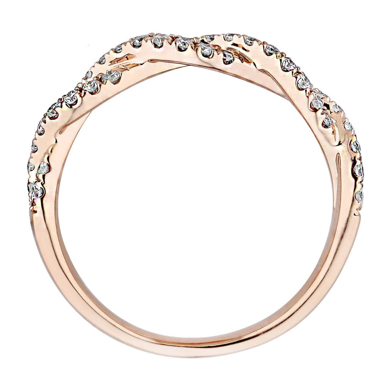 Pretty Hyperbole 18K 750 Rose Gold Ribbon Diamond Ring