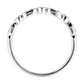Vintage 18K White Gold Round Diamond Anniversary Band Milgrain Ring For Women