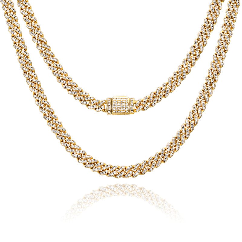 20inches / Gold Drop Shipping Moissanite Jewelry Iced Out 6mm Silver VVS Moissanite Thin Miami Cuban Link Chain Necklace