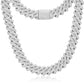 20inches / White Gold Drop Shipping Moissanite Jewelry 19mm Iced Out White Gold Plated Silver 925 VVS Moissante Cuban Link Chain