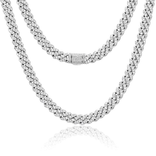 Best 925 Silver Chain Necklace - Iced Out VVS Moissanite Miami Cuban Link Chain, Hiphop Jewelry