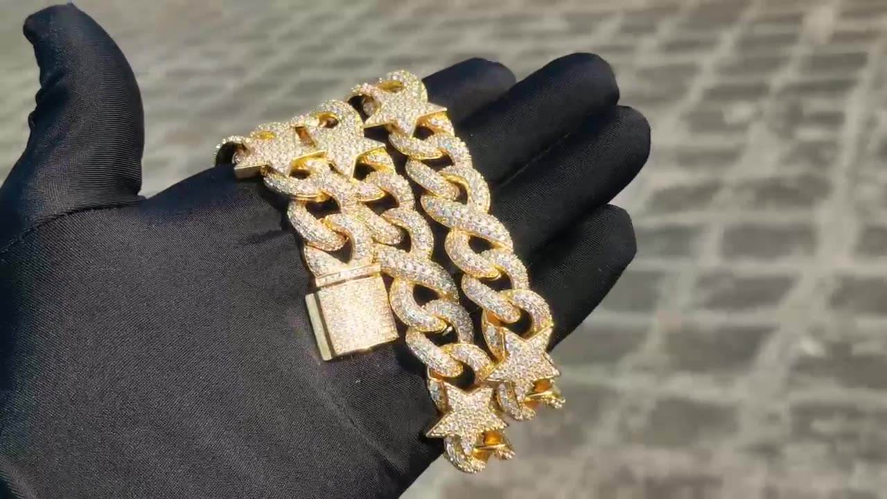 moissanite cuban link hiphop chain