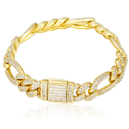Drop Shipping Fashion Joyas Hip Hop Jewelry 14K Gold Filled Luxury Cuban Link Bracelet