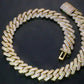 Drop Shipping Moissanite Jewelry 19mm Iced Out White Gold Plated Silver 925 VVS Moissante Cuban Link Chain