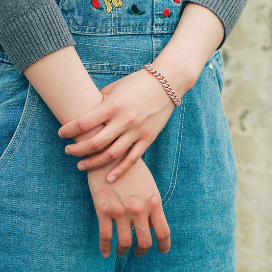 Pulsera  Rose Gold Plated - Buy Cuban Chain Bracelets - Miami Cuban Link Hiphop Chain