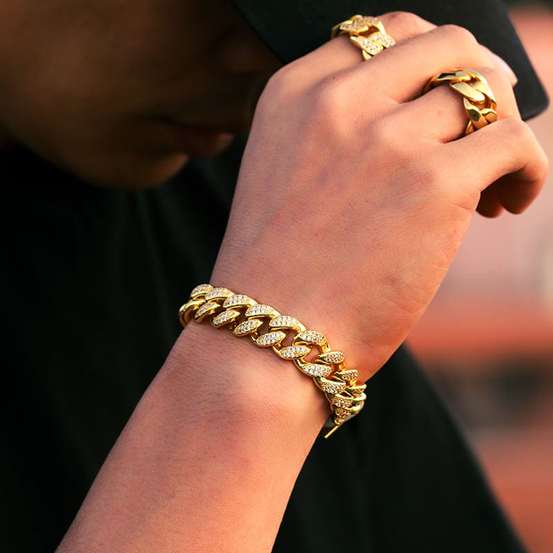 moissanite cuban link chain bracelts
